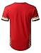 URBANCREWS Mens Hipster Hip Hop Dashiki Graphic Longline T-Shirt RED Large
