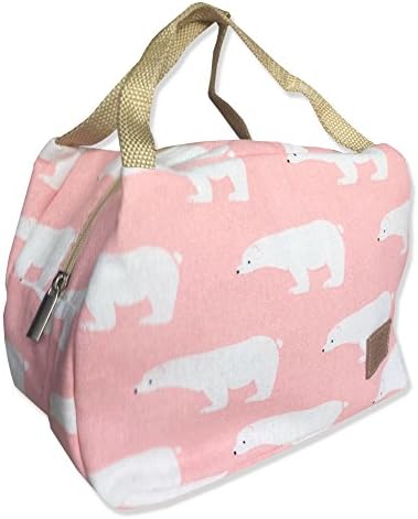 Lunch Bag Tote Bag Lunch Organizer Lunch Holder Lunch Container (Brown White Stripes) …