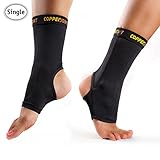 CopperJoint Compression Ankle Sleeve #1 Plantar Fasciitis Sock, Copper Infused Arch Support - GUARANTEED Recovery Brace - Wear Anywhere