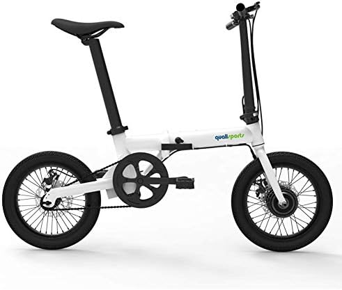 Qualisports 16" Folding Electric Bike Hybrid City Bicycle with 7Ah Removable Hidden Lithium-ion Battery+Lightweight Al-Alloy Frame+36V 250W Hub Motor, Unique Design Commute E-Bike for Men Women Adult