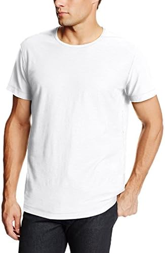 Men's short sleeve casual Slim (M, white)