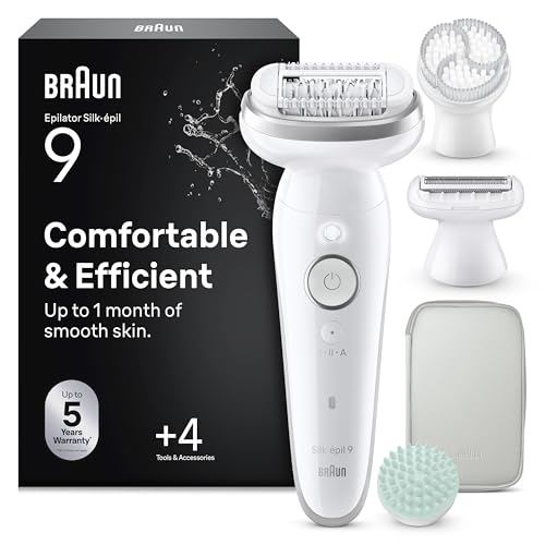 Braun Silk-epil 9 SkinSpa Epilator, Wet & Dry, 9-080, Silver