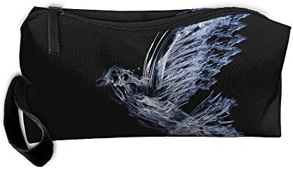 Portable Outdoor Cosmetic Toiletry Clutch Bag Accessories Organizer Case Travel Home Use Zipper Oxford Abstract Water Pigeon Art Storage Pouch Pencil Case