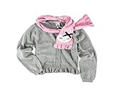 Fleurish Girl Little Girls' Cotton Cardigan Sweater with Bunny Scarf