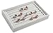 Birsppy Sudopo ZJKJ Jewelry Ring Display Tray Velvet Earring Showcase Cufflinks Storage Holder Organizer (Grey)