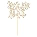 Andaz Press You're My Greatest Adventure Cake Topper, Scripted Wood Cake Topper for Wedding, Bridal Shower, Bachelorette Party, Calligraphy Rustic Chic Wedding Shower Cake Topper Decorations for Cake