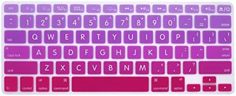 GSuMio Big Font Series Hot Pink Gradient Soft Keyboard Cover Silicone Skin Keyboard Protector for MacBook Pro 13" 15" 17" (with or without Retina Display) and MacBook Air 13" ( Fits USA Keyboard Layout )
