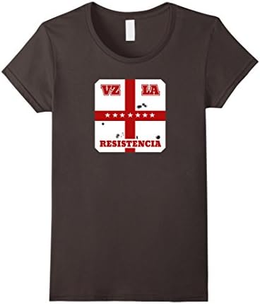 Women's VENEZUELA RESISTENCIA FLAG T SHIRT Large Asphalt