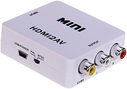 HDMI to AV Converter, 1080P HDMI to RCA CVBS AV Composite Video Audio Converter support PAL/NTSC with USB Charge Cable for PC Laptop XBox PS4 TV STB VHS VCR Camera DVD