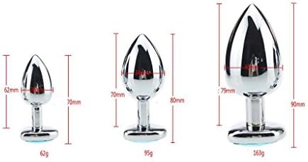 HJ4KR 3pcs/size Stainless Steel Smooth Diamonds An-al Plug Round Shape Massager Toys for Beginner - Grass Green