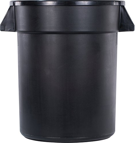 Carlisle 34102003 Bronco Round Waste Container Only, 20 Gallon, Black (Pack of 6)