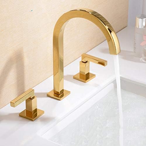 Lddpl Tap  Black Gold Finished Bathroom Basin Faucet Tub Faucets Mixer Tap Sink Faucet Kohler Handle 3 Pcs Bathroom Basin Faucet