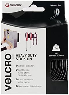 50mmx 1m Black Velcro Heavy Duty Stick-on Tape