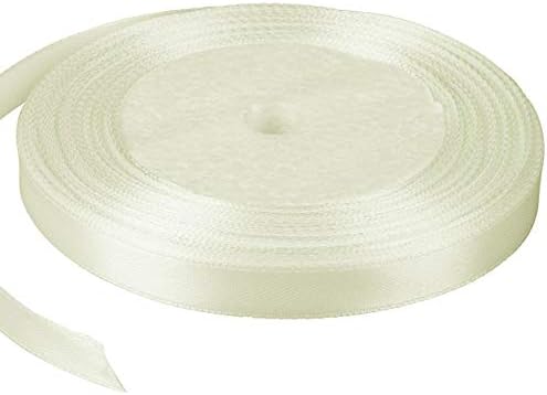finribpaq 25 METRES X 10MM OF SATIN RIBBON FOR WEDDING FAVOUR / CRAFT / GIFT WRAP/ CHRISTMAS (OFF WHITE)