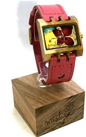 Lenzo Design, Santa Elena Collection, Red Leather, Teak Wood, Multicolor Flowers