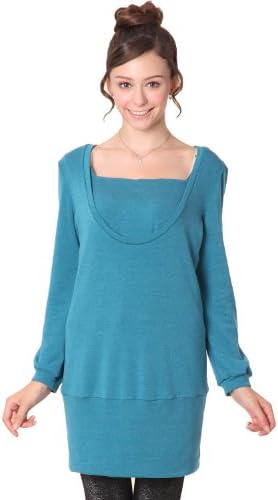 Sweet Mommy Maternity and Nursing Tunic with 2 nursing inners Blue, L
