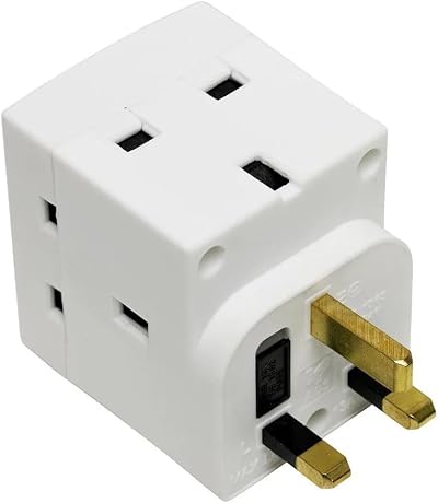 Mr Gadget's Solutions 3 Way Socket Multi Plug Adapter UK Mains 13A 240V Fused