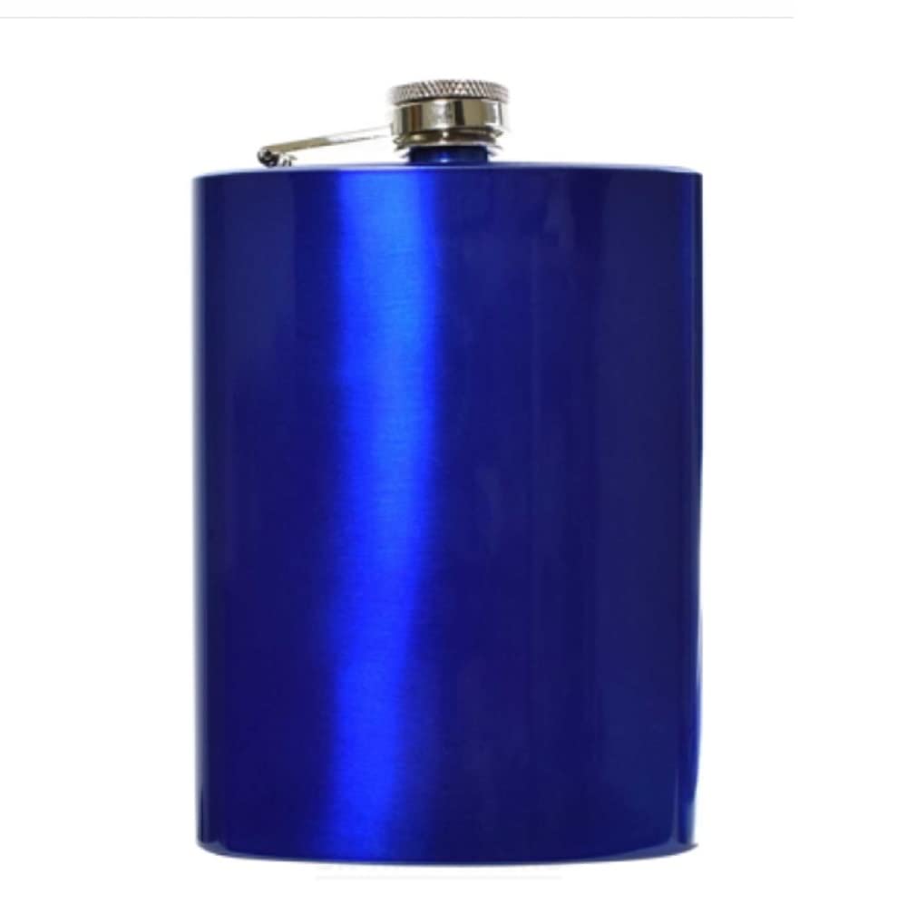 8oz (225ml) Coloured Stainless Steel Hip Flask (Blue)