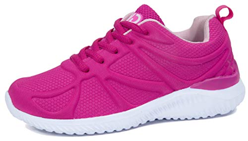 Kids Athletic Tennis Shoes - Little Kid Sneakers with Girl and Boy Sizes Fucshia Size 1 Little Kid (Fucsia - 32) 1 M US