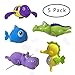 JollySweets 5Pcs Wind Up Toys Bath Toys, Bathtub Toys for Toddlers, Clockwork Water Toys Swimming Toys Boys and Girls
