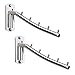Zivisk 2 Pcs Folding Wall Mounted Clothes Suit Hangers Rack with Swing Arm Stainless Steel Heavy Duty Coat Hook for Bathroom, Bedroom, Laundry Room - Silver