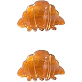Novelty Mini Brezel Bread Hair Clip,Cute Acetate Claw Clips,Small Bread Hair Clips for Women,Pack of 2