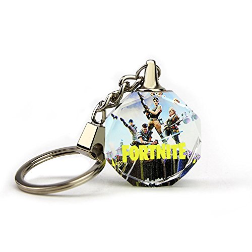 Aristory Fortnite Keychain White Crystal - Motif Video Game Memento - Fans Collection Gift(H02)