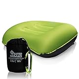 SuitedNomad Ultralight Inflatable Pillow for Camping and Backpacking - Compressible Blow Up Travel Pillow with Carry Bag and Screw Locking Carabiner, Ergonomic Design for Neck and Lumbar Support
