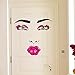 Amaonm Sexy Lips Lady Face Wall Decals Hot Fashion Woman Face Pink Red Lips Wall Stickers Beautiful Eyes Home Decor art Decals for Living Room Decor Sofa TV Background DIY Art Decals