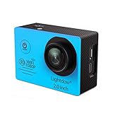 Lightdow LD6000 WiFi 1080P HD Sports Action Camera Bundle with DSP:Novatek NT96655 Chip, 2.0-Inch LTPS LCD, 170° Wide Angle Lens and Bonus Battery (Blue+WiFi)