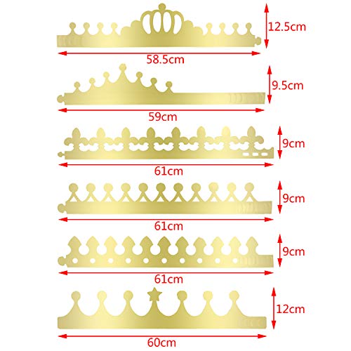 LOCOLO 24 Pieces Paper Crowns for Kids Adults Golden Party King Crown Hats for Party and Celebration