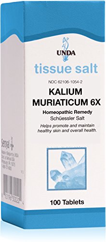 UNDA - Kalium Muriaticum 6X - Homeopathic Remedy Helps Promote and Maintain Healthy Skin and Overall Health - 100 Tablets UNDA - Kalium Muriaticum 6X - Homeopathic Remedy Helps Promote and Maintain Healthy Skin and Overall Health - 100 Tablets