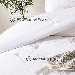 Andency King Size Comforter Set White, 3 Pieces