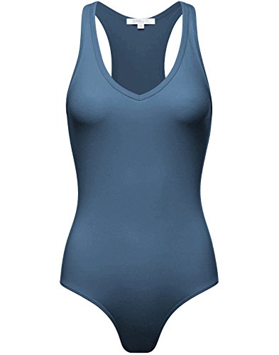 V-Neck Tank Top Bodysuit DENIMBLUE M