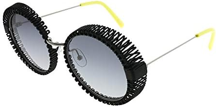 OXYDO 1.1 284 9O Black Ruthenium Plastic Round Sunglasses Grey Gradient Lens