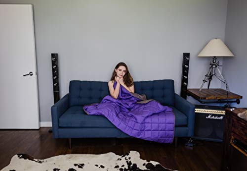 CMFRT Weighted Blanket for Kids - | 100% Soft Breathable Cotton (41”x56” – 7 lb) | Get Quality Rest | One Piece Design | (Perfect for 60 lb individual) - Thumbnail 6
