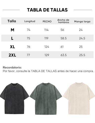 VIOPY 3 Camisetas Vintage de Verano para Hombre Playera Básica Oversize de Manga Corta Cómoda Unisex