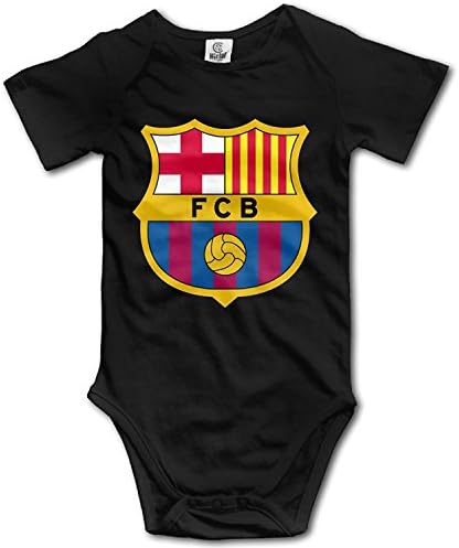 DhoomBros Baby's FC Barcelona Bodysuit Romper Onesie Jumpsuit Baby Clothes (12-18 Months, Black)
