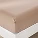 Honeymoon 1800 Brushed Microfiber Embroidered Bed Sheet Set, Ultra Soft, Queen - Tan
