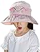 Bienvenu Kids Girls Wide Brim Visor Sun Hat - UV Protection Foldable Beach Cap, Pink