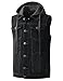 URBANCREWS Mens Hipster Hip Hop Button-Down Sleeveless Denim Vest Jacket
