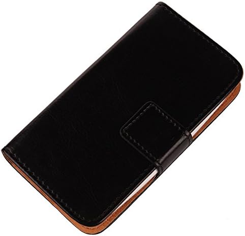 Gukas Color Design PU Wallet Flip Leather with Card Slots Cover Skin Protection Case Shell For Doogee S60 5.2" (Black)
