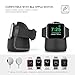 AhaStyle iWatch Stand Silicone Charging Dock Holder for Apple Watch Ultra 3, Ultra 2, Ultra, SE3, SE2, SE, Series 11 10 9 8 7 6 5 4 3 2 1 (49/46/45/44/42/41/40/38mm), Supports Nightstand Mode (Black)