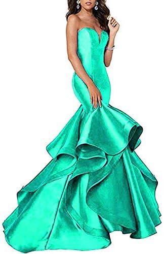 Scarisee Women's Sweetheart Mermaid Prom Evening Party Dresses Tiered FormalSA51