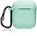 The OAKS Improved Airpods Case Protective Cover Skin with Lockable Carabiner and Airpods Strap Compatible with Airpods Charger Case (6 Colours Available) (Light Pink)