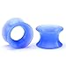 PiercingJ 12pcs Ultra Thin Silicone Double Flared Flexible Tunnel Ear Stretching Plug Gauge - 6 Pairs