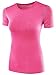 Neleus Women's 3 Pack Compression Wear Athletic Shirts,002,Black,Blue,rose Red,USA M,EUR L