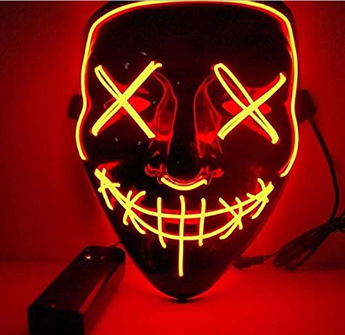 Yostyle Light up Mask Halloween Mask Cosplay Led Costume Mask EL Wire Light up
