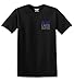 GunShowTees Men's Blue Lives Matter/Skull American Flag Thin Blue Line Shirt, Medium, Black