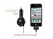 Retractable Car Charger for iPhone 3G/3GS, 4/4S, iPad 1/2/3, iPod Nano 3rd/4th Generation, iPod Touch 3rd/4th Generation –30 Pin-Tangle Free-MFI Apple Certified- by Cellet - Black
